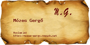 Mózes Gergő névjegykártya