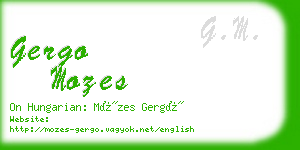 gergo mozes business card